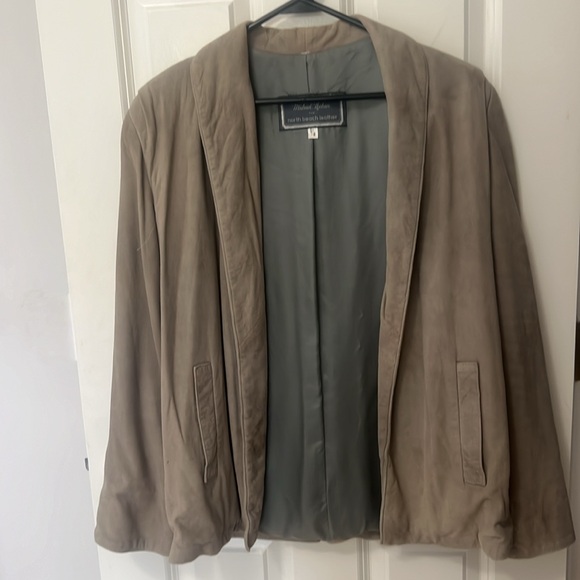 MICHAEL HOBAN X NORTH BEACH VINTAGE GRAY LEATHER BLAZER JACKET - Picture 9 of 12